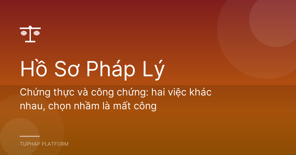 Chứng thực và công chứng: hai việc khác nhau, chọn nhầm là mất công