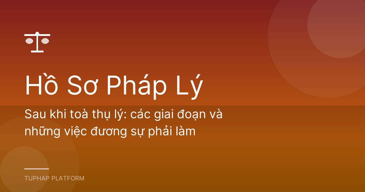Sau khi toà thụ lý: các giai đoạn và những việc đương sự phải làm